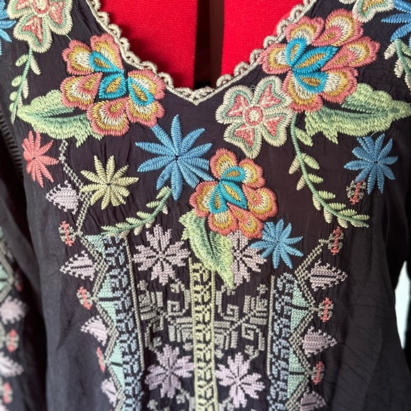 Johnny Was Riveda Long-Sleeve Embroidered Blouse - Picture 8 of 9